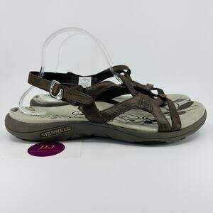 Merrell Women's Agave 2 Lavish Bracken Brown Leather Sandals J62310 Size 12